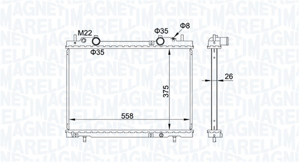 MAGNETI MARELLI Vízhűtő BM1639_MM