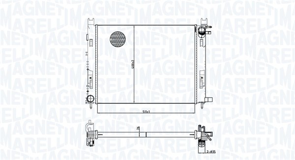 MAGNETI MARELLI Vízhűtő BM1651_MM