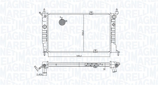 MAGNETI MARELLI Vízhűtő BM1755_MM