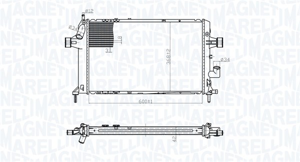 MAGNETI MARELLI Vízhűtő BM1767_MM