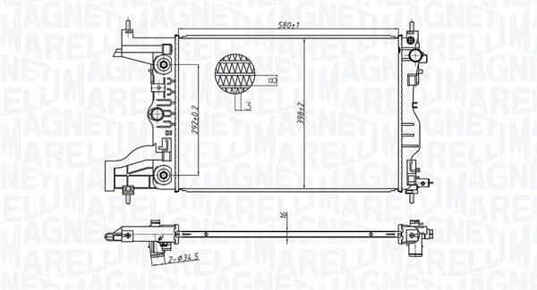 MAGNETI MARELLI Vízhűtő BM1797_MM