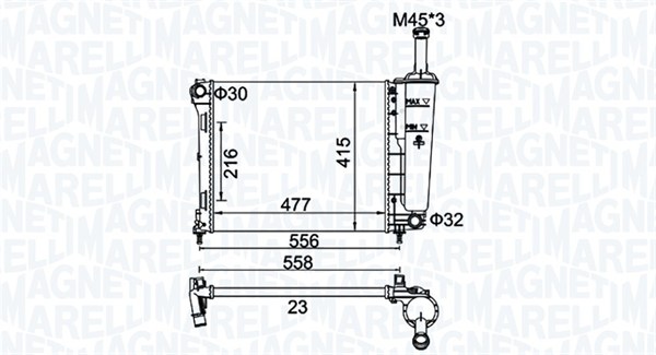 MAGNETI MARELLI Vízhűtő BM1839_MM