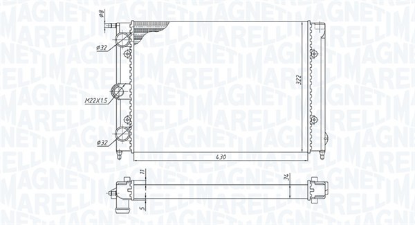 MAGNETI MARELLI Vízhűtő BM1873_MM