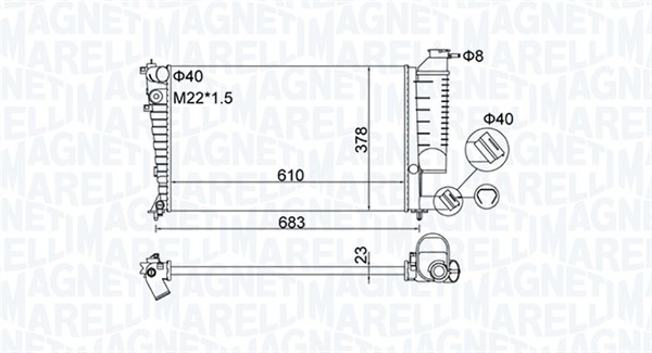 MAGNETI MARELLI Vízhűtő BM1895_MM