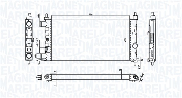 MAGNETI MARELLI Vízhűtő BM776_MM