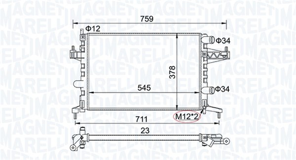 MAGNETI MARELLI Vízhűtő BM829_MM