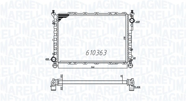 MAGNETI MARELLI Vízhűtő BM832_MM