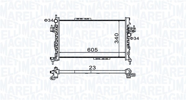 MAGNETI MARELLI Vízhűtő BM977_MM