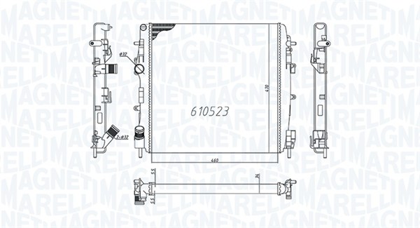 MAGNETI MARELLI Vízhűtő BM995_MM