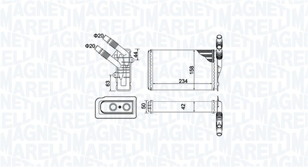 MAGNETI MARELLI Fűtőradiátor BR433_MM