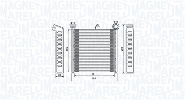 MAGNETI MARELLI Fűtőradiátor BR448_MM