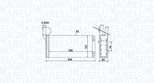 MAGNETI MARELLI Fűtőradiátor BR474_MM