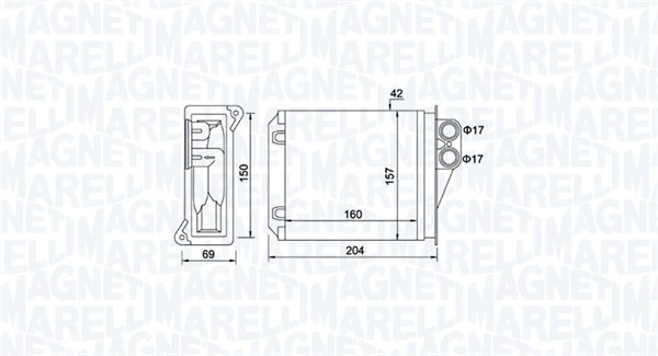 MAGNETI MARELLI Fűtőradiátor BR481_MM