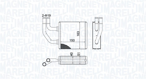 MAGNETI MARELLI Fűtőradiátor BR485_MM