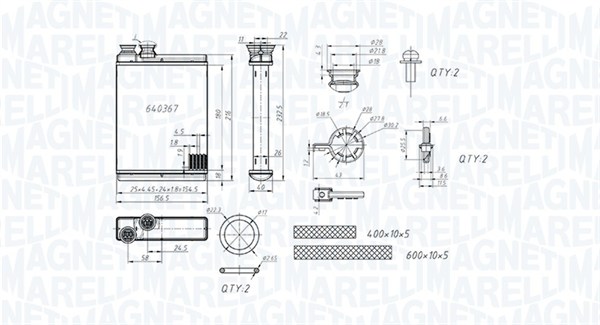 MAGNETI MARELLI Fűtőradiátor BR486_MM