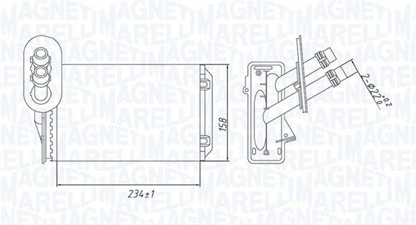 MAGNETI MARELLI Fűtőradiátor BR492_MM