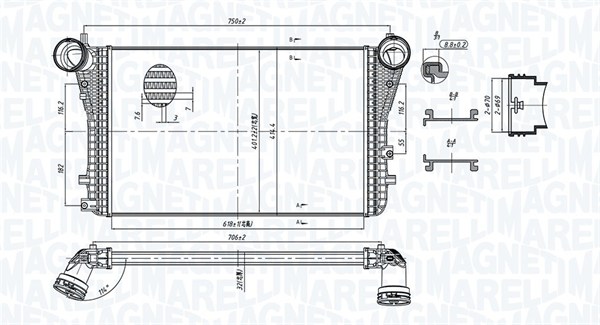 MAGNETI MARELLI Töltőlevegő hűtő MST404_MM