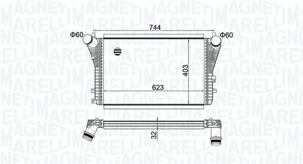 MAGNETI MARELLI Töltőlevegő hűtő MST405_MM