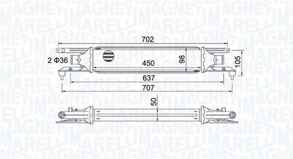 MAGNETI MARELLI Töltőlevegő hűtő MST411_MM