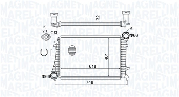 MAGNETI MARELLI Töltőlevegő hűtő MST424_MM