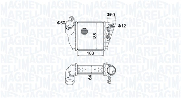 MAGNETI MARELLI Töltőlevegő hűtő MST474_MM