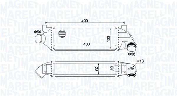 MAGNETI MARELLI Töltőlevegő hűtő MST494_MM