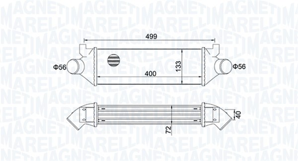 MAGNETI MARELLI Töltőlevegő hűtő MST496_MM