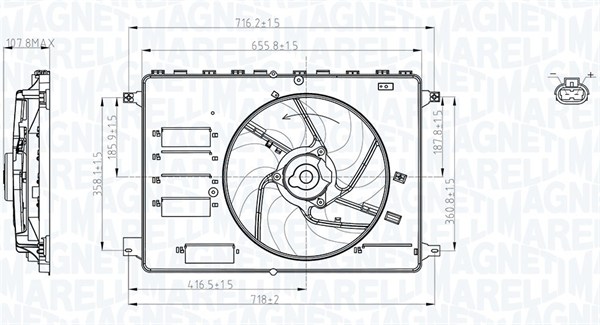 MAGNETI MARELLI Ventilátor, vízhűtő MTC761AX_MM