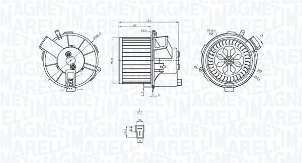 MAGNETI MARELLI Ventilátor, utastér MTE200AX_MM