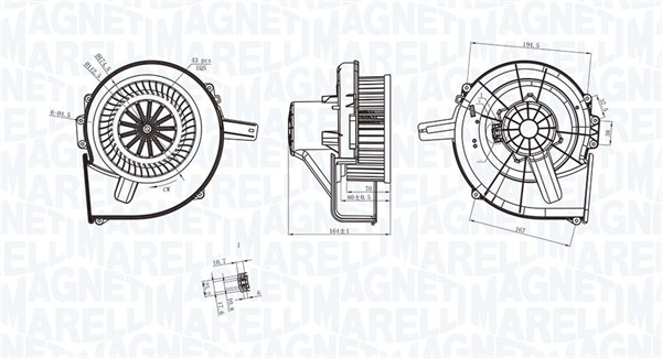 MAGNETI MARELLI Ventilátor, utastér MTE211AX_MM