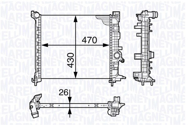 MAGNETI MARELLI Vízhűtő BM1433_MM