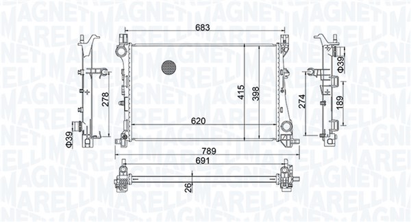 MAGNETI MARELLI Vízhűtő BM1701_MM