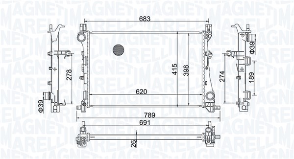 MAGNETI MARELLI Vízhűtő BM2034_MM