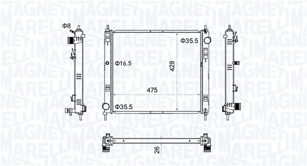 MAGNETI MARELLI Vízhűtő BM2055_MM