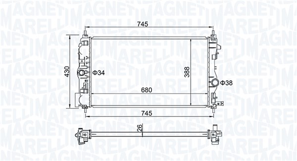 MAGNETI MARELLI Vízhűtő BM2065_MM