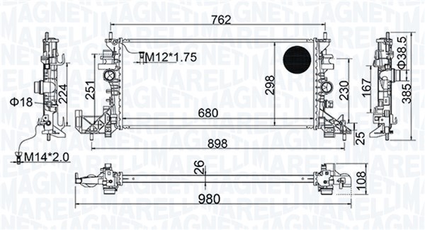 MAGNETI MARELLI Vízhűtő BM2067_MM