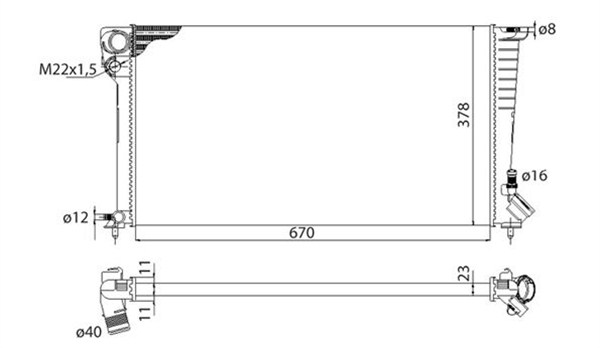 MAGNETI MARELLI Vízhűtő BMQ1185_MM