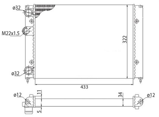 MAGNETI MARELLI Vízhűtő BMQ214_MM