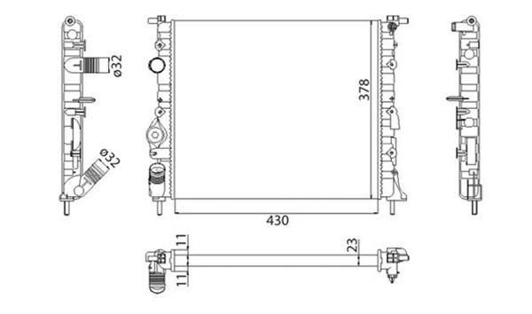 MAGNETI MARELLI Vízhűtő BMQ261_MM