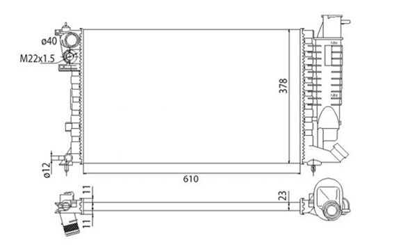 MAGNETI MARELLI Vízhűtő BMQ311_MM