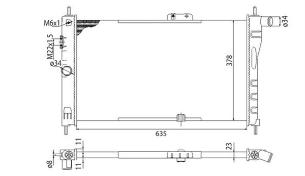 MAGNETI MARELLI Vízhűtő BMQ326_MM