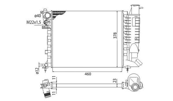 MAGNETI MARELLI Vízhűtő BMQ373_MM