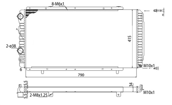 MAGNETI MARELLI Vízhűtő BMQ707_MM