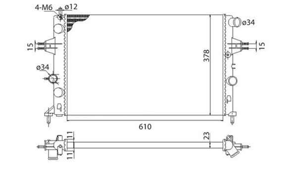 MAGNETI MARELLI Vízhűtő BMQ970_MM