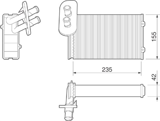 MAGNETI MARELLI Fűtőradiátor BR211_MM