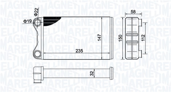 MAGNETI MARELLI Fűtőradiátor BR424_MM