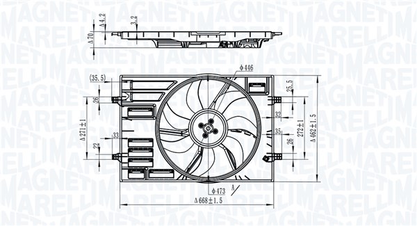 MAGNETI MARELLI Ventilátor, vízhűtő MTC828AX_MM