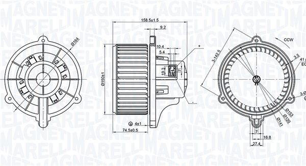 MAGNETI MARELLI Ventilátor, utastér MTE384AX_MM