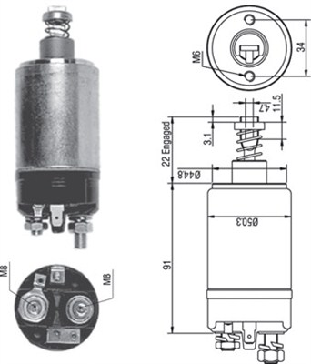 MAGNETI MARELLI Önindító bendix AME0250_MM