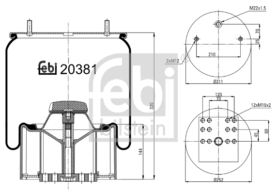 FEBI Légrugó, komplett 20381_FEBI